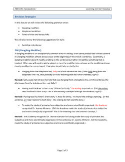 Revision Strategies DM (Dangling Modifier)