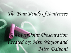 The Four Kinds of Sentences