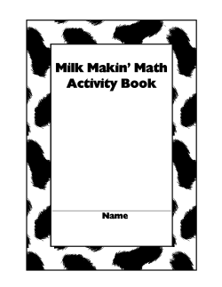 Milk Makin` Math Activity Book