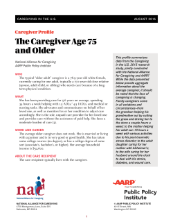 Caregiver Profile: Caregiver Age 75 and Older