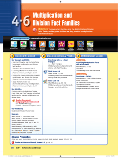 Multiplication and Division Fact Families