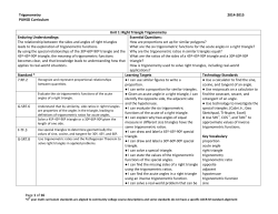 Right Triangle Trigonometry Enduring Understandings