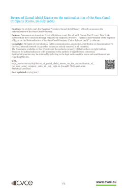 Decree of Gamal Abdel Nasser on the nationalisation of the Suez