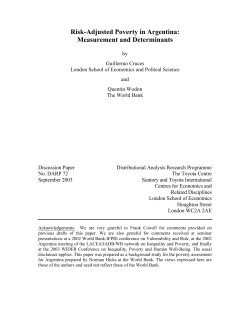 Risk-Adjusted Poverty in Argentina: Measurement and Determinants