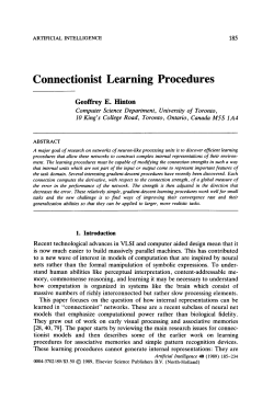Connectionist Learning Procedures