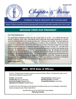 2016 - 2018 Slate of Officers - Christ Child Society of Cleveland