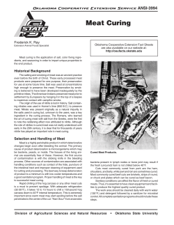 Meat Curing - OSU Fact Sheets
