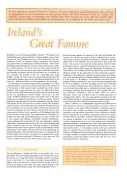 Ireland`s Great Famine - Economic History Society