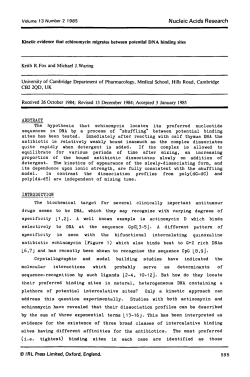 Kinetic evidence that echinomycin migrates between potential DNA