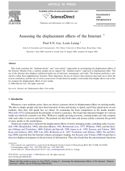 Displacement Effects.. - School of Journalism and Communication