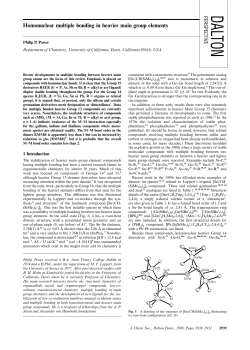Homonuclear multiple bonding in heavier main group elements