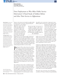 Does Deployment to War Affect Public Service Motivation? A Panel