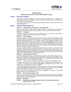 Chapter 261A Options on Euro/U.S. Dollar (EUR/USD) Futures