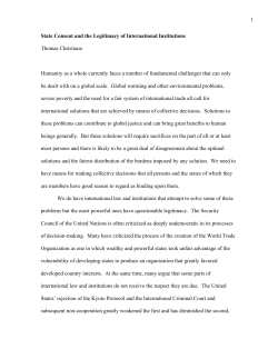 State Consent and the Legitimacy of International