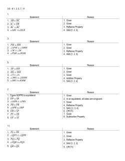 3.5 - # 1, 3, 5, 7, 11 1. Statement Reason 1. AB &cong; DC 2