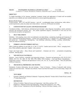 ME2253 ENGINEERING MATERIALS AND METALLURGY 3 0 0