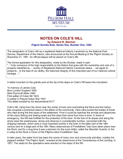 notes on cole`s hill - Pilgrim Hall Museum