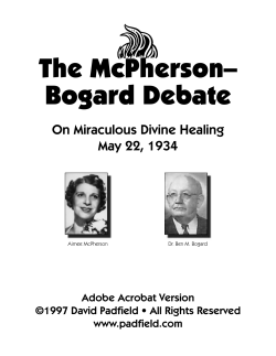 The McPherson-Bogard Debate