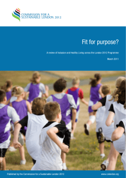 Fit for purpose? - Commission for a Sustainable London 2012