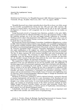 Journal of the Lepidopterists` Society MARIPOSAS DE VENEZUELA