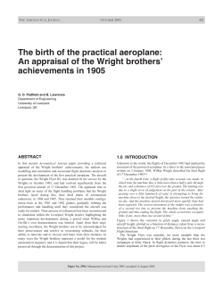 The birth of the practical aeroplane: An appraisal of the Wright