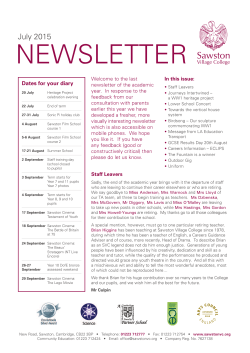 NEWSLETTER - Sawston Village College