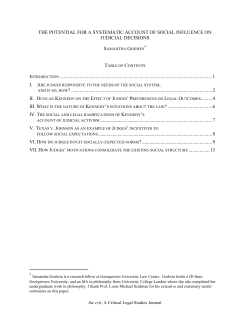 the potential for a systematic account of social influence on judicial