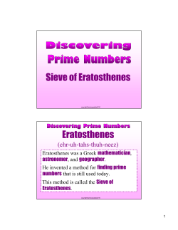Sieve of Eratosthenes Eratosthenes