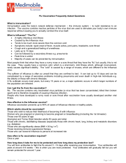 Flu Vaccination Frequently Asked Questions