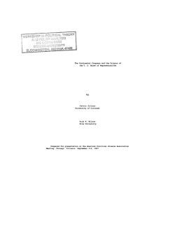 The Continental Congress and the Origin f s o the U. S. House of
