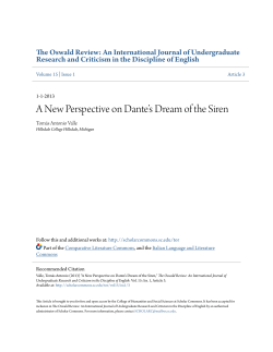 A New Perspective on Dante`s Dream of the Siren