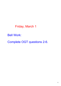 Friday, March 1 Bell Work