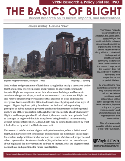the basics of blight - Vacant Property Research Network