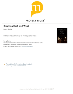Nancy Bisaha. Creating East and West: Renaissance Humanists