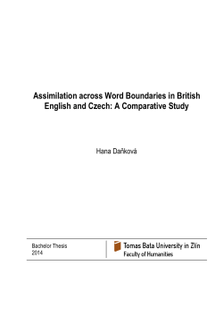 Assimilation across Word Boundaries in British English and Czech