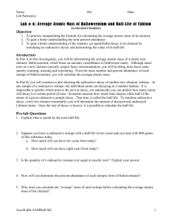 Lab # 6: Average Atomic Mass of Halloweenium and Half