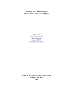The Linear Model of Innovation (II): Maurice Holland and the