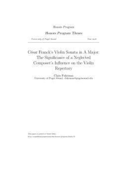 C&Atilde;&copy;sar Franck&acirc;&bull;Žs Violin Sonata in A Major: The