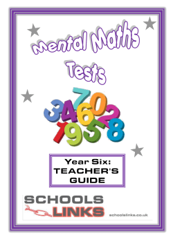 Mental Maths Tests - Year Six - Teacher`s Guide