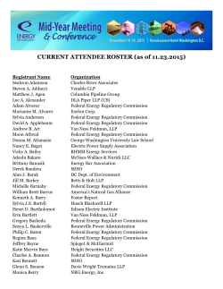 CURRENT ATTENDEE ROSTER (as of 11.23.2015)