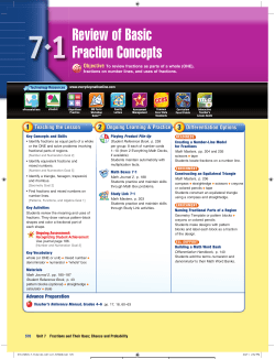 Review of Basic Fraction Concepts