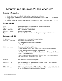 Montezuma Reunion 2016 Schedule* - Uwc-Usa
