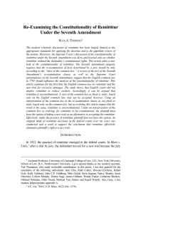 Re-Examining the Constitutionality of Remittitur Under the seventh