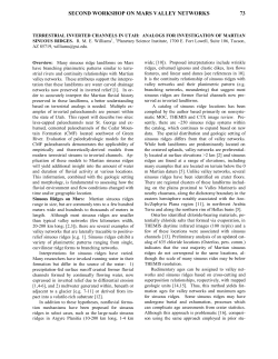 TERRESTRIAL INVERTED CHANNELS IN UTAH: ANALOGS FOR