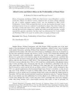 Alfred Cowles and Robert Rhea on the Predictability of Stock Prices