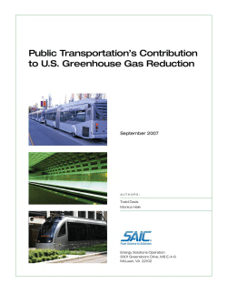 Public Transportation`s Contribution to US Greenhouse Gas Reduction