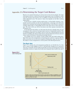 Appendix 27A Determining the Target Cash Balance
