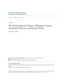 The End Justifies the Means: Affirmative Action, Standards of