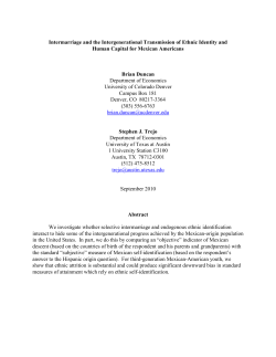 Intermarriage and the Intergenerational Transmission of Ethnic