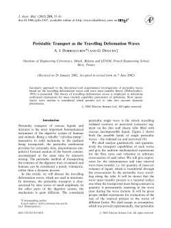 Peristaltic Transport as the Travelling Deformation Waves